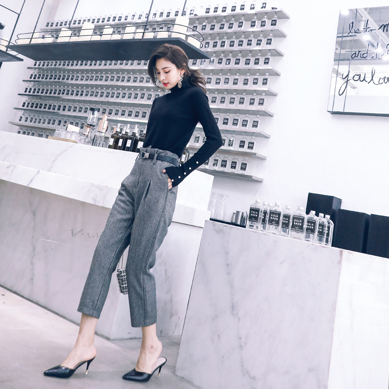 2018秋冬裝新款女裝韓版網紅氣質套裝洋氣時尚收腰顯瘦兩件套潮