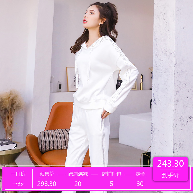 歐洲站休閑運動服套裝女裝秋季2018新款時尚潮韓版衛衣長袖兩件套