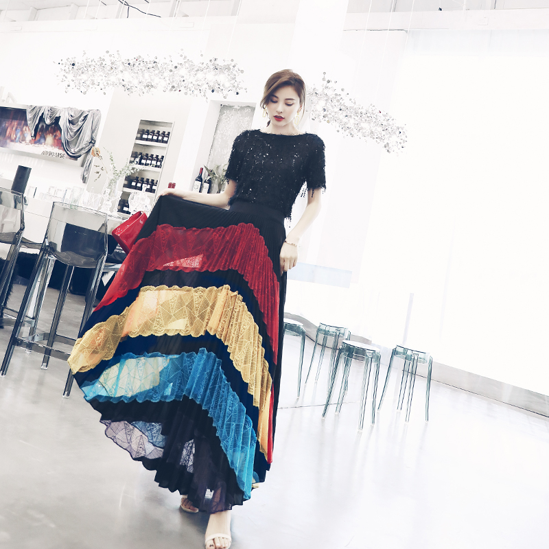 S秀2018夏季新款名媛氣質蕾絲半身裙子韓版時尚套裝女兩件套裙