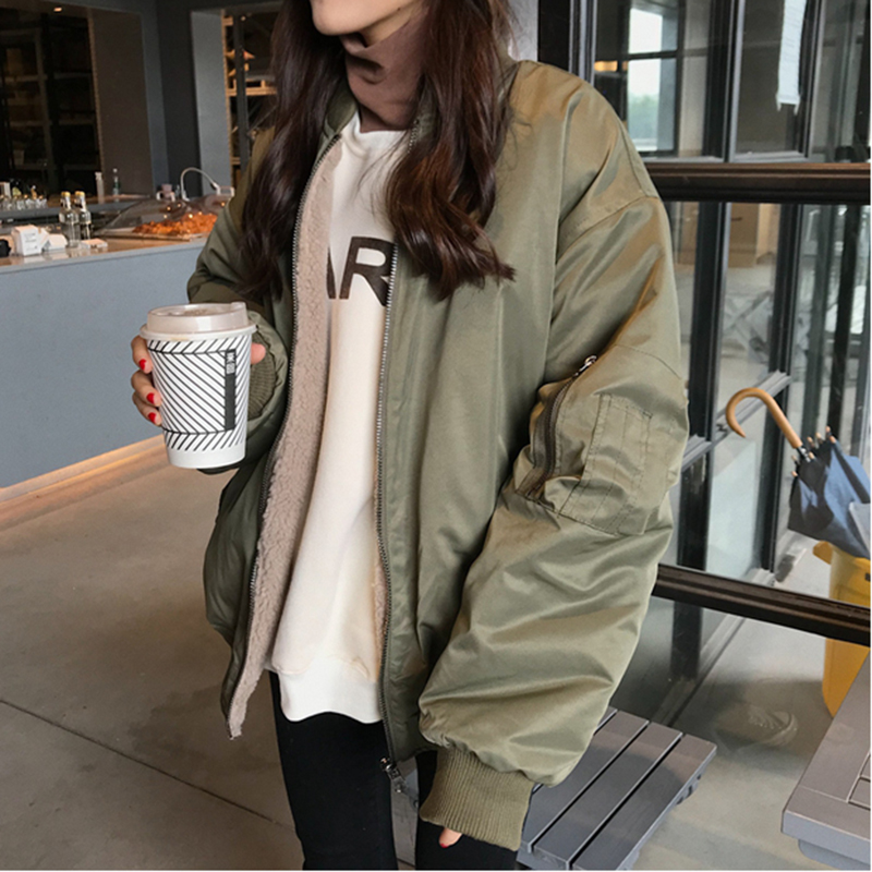原宿風仿羊羔毛兩面穿夾克女秋冬裝2018新款韓版學生寬松長袖外套
